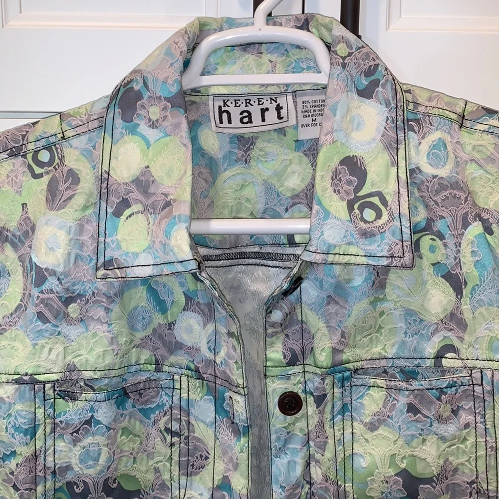 KEREN hart textured jean jacket style jacket M - Picture 2 of 7